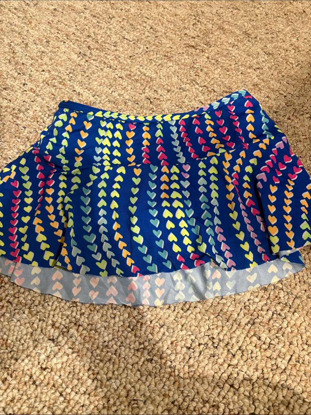 Blue Heart Print swim Skirt